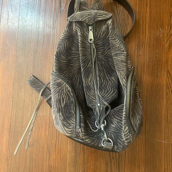 Rebecca Minkoff Black Leather/suede zebra print Backpack - Picture 4 of 9